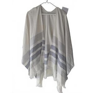 NWT Lightweight Striped Poncho Shawl Wrap
